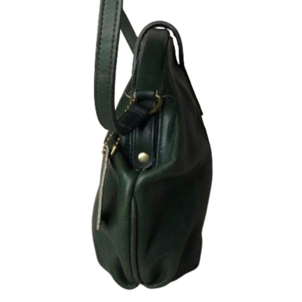 Vintage COACH Laurel Bottle Green Leather Hinged Clamshell Crossbody Bag 4117 - Picture 6 of 17